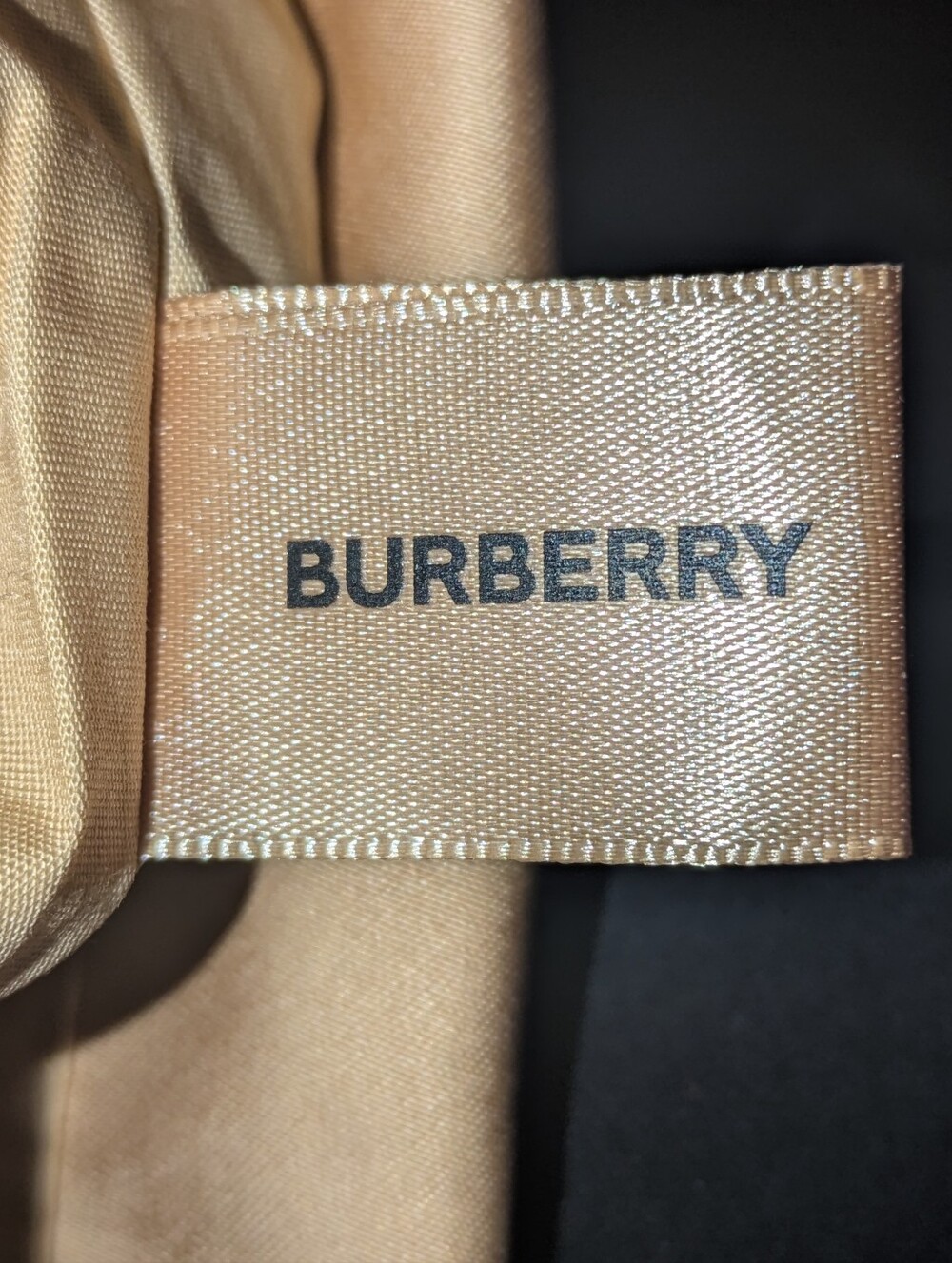 Burberry Goddess Beige Satin Drawstring Pouch / Travel Makeup Bag